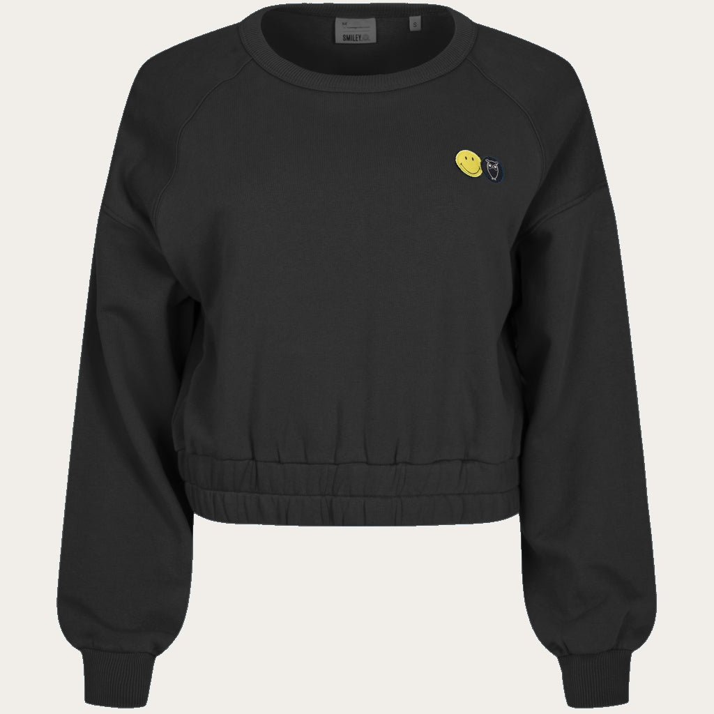 Cropped Sweat Pullover KCA X SMILEY® aus Bio-Baumwolle