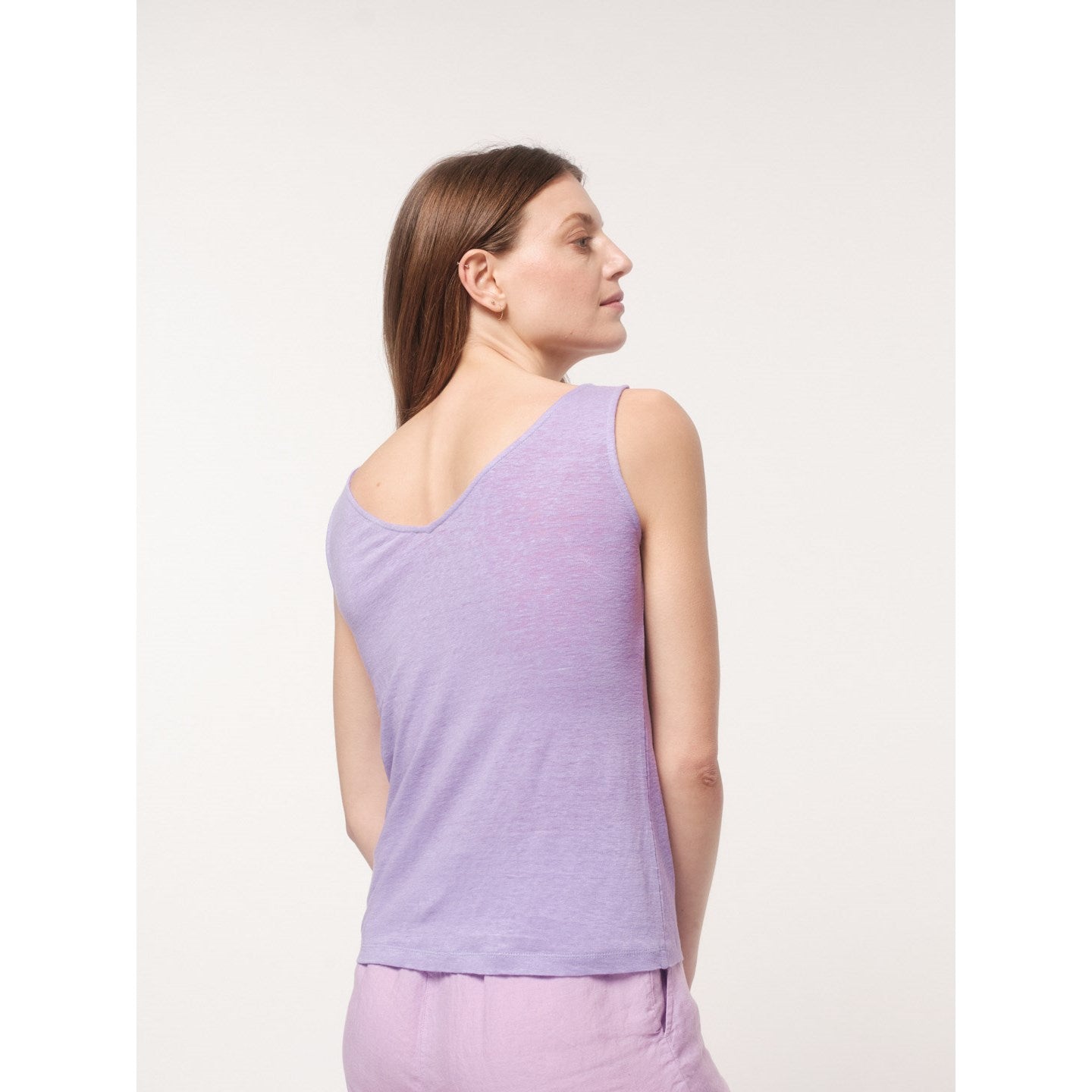 Tanktop mit V-Ausschnitt aus Bio-Leinen