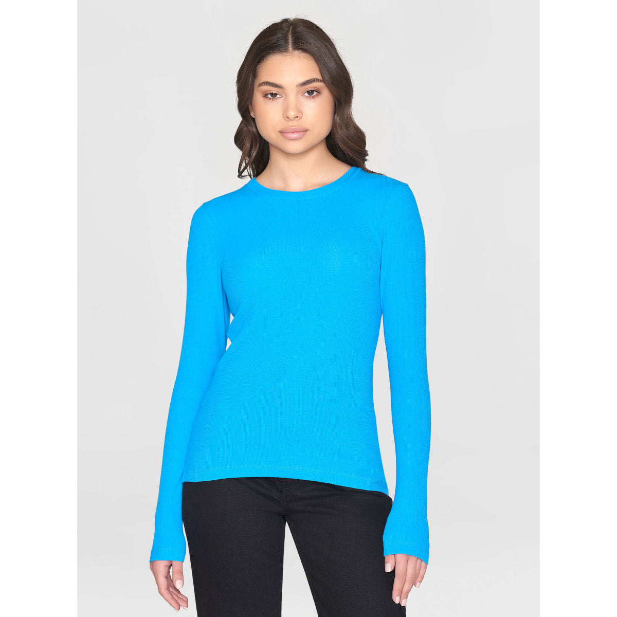 Langarmshirt RIB SCOOP NECK aus Bio-Baumwolle