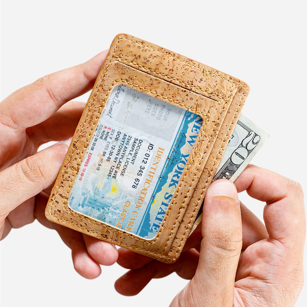 Schmales Portemonnaie - Kartenhalter aus Kork